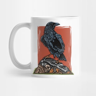 Raven Stomping on Skull Mug